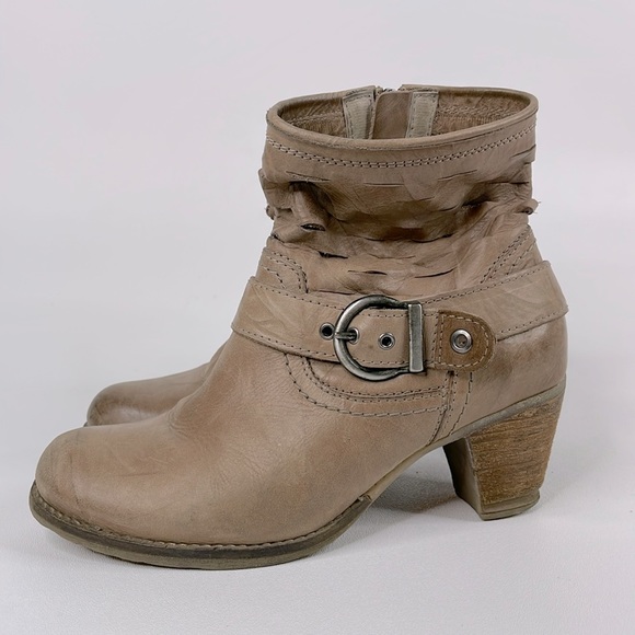 Dromedaris women's leather ankle boots 7 M EU 37 Tan - Picture 1 of 14